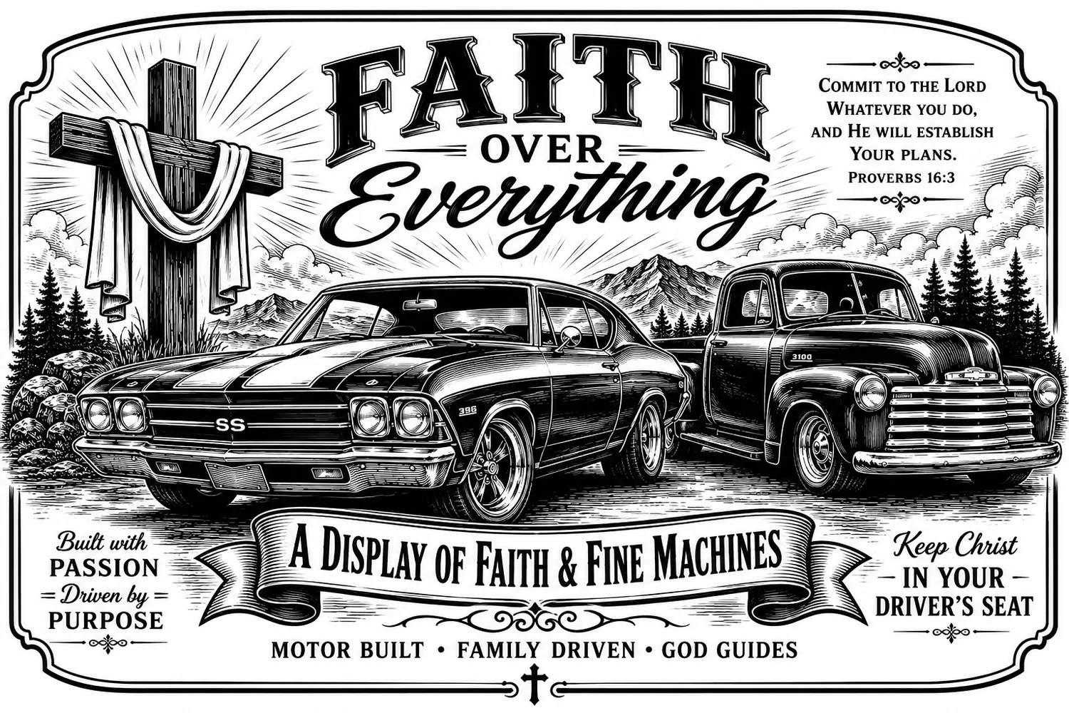 Faith and Fine Machines custom laser engraving by Bentley Custom Works