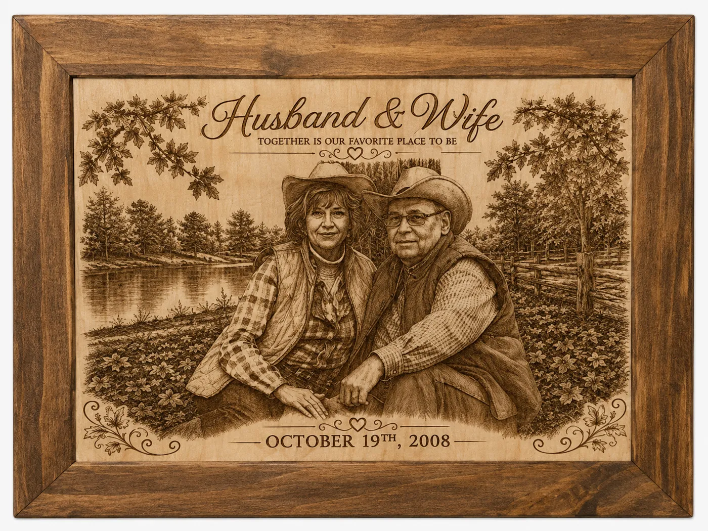 Husband and Wife Keepsake custom laser engraving by Bentley Custom Works