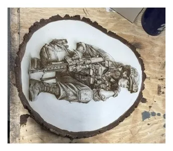 Military Wood-Slice Engraving custom laser engraving by Bentley Custom Works