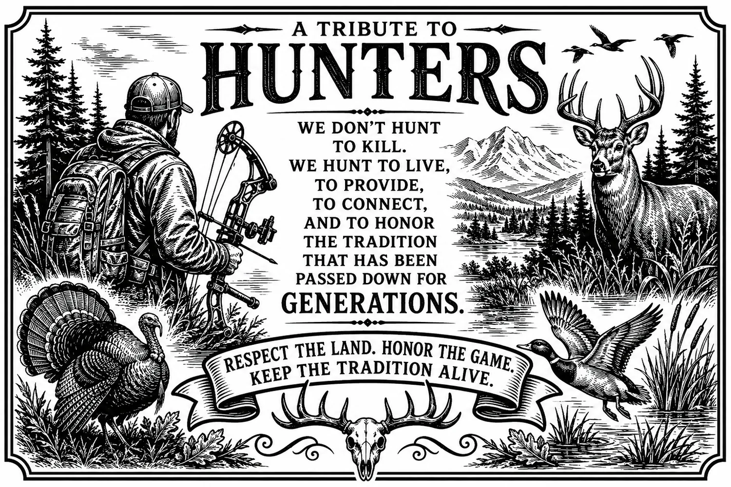 A Tribute to Hunters custom laser engraving by Bentley Custom Works