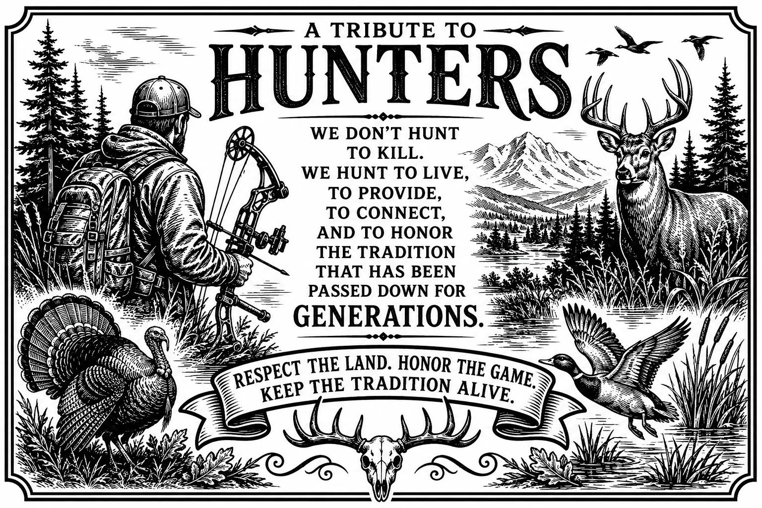 A Tribute to Hunters custom laser engraving