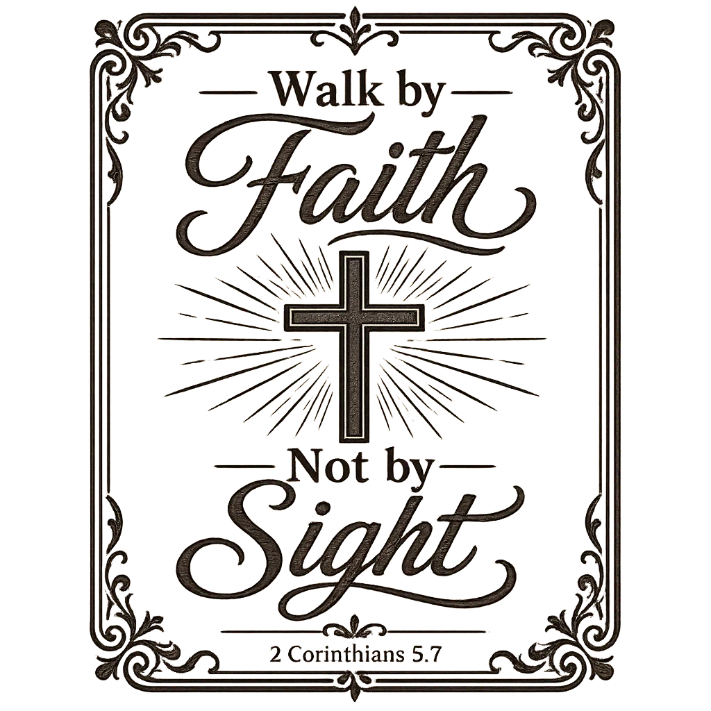 Walk by Faith, Not by Sight custom laser engraving by Bentley Custom Works